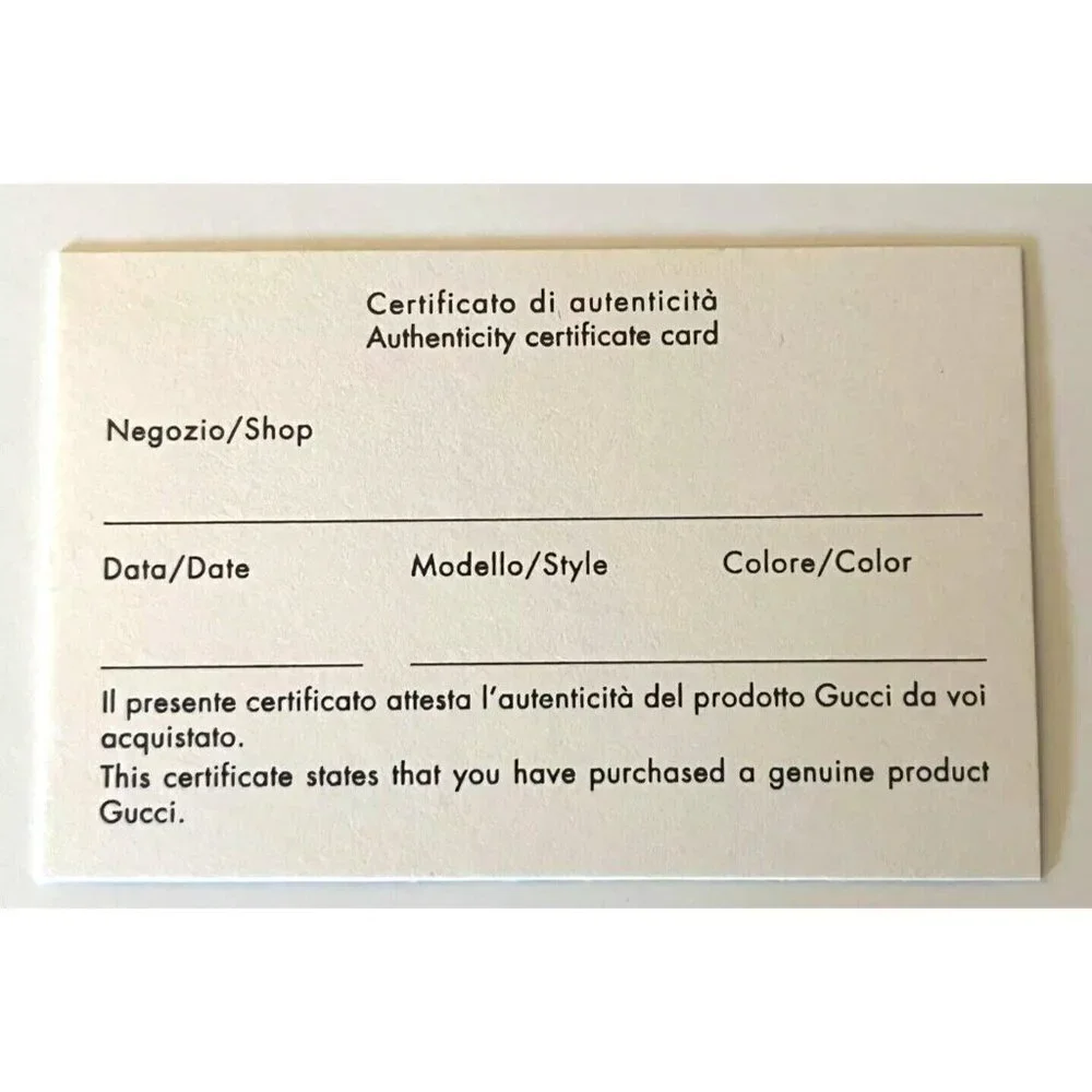 Gucci Sunglasses Eyeglasses Certificate of Authenticity Card - Set of 8